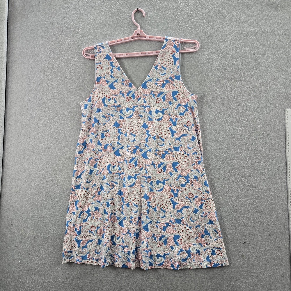 LOFT Women Dress L Blue Paisley A-Line Sleeveless NWOT (Bin 6) - Picture 1 of 8